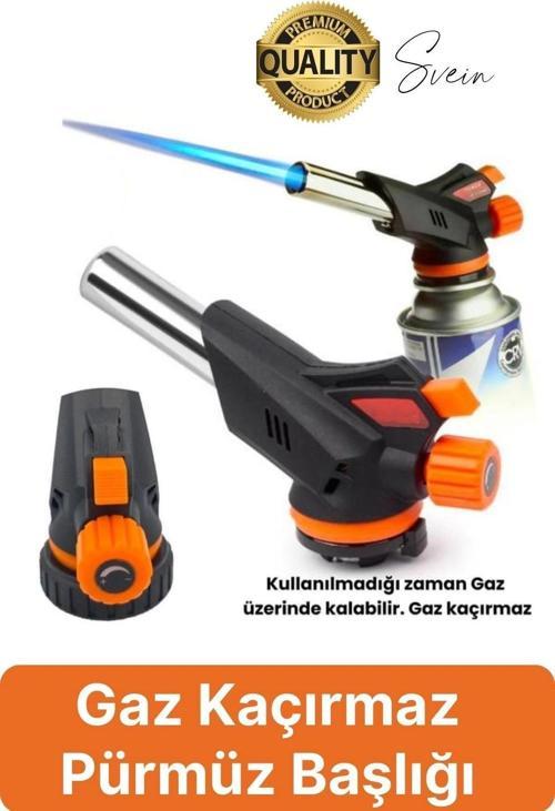 Portatif Ayarlı Pürmüz Başlığı Mutfak Bütan Pişirme Çakmak Alev Barbekü Ateş Piknik Aleti Paslanmaz