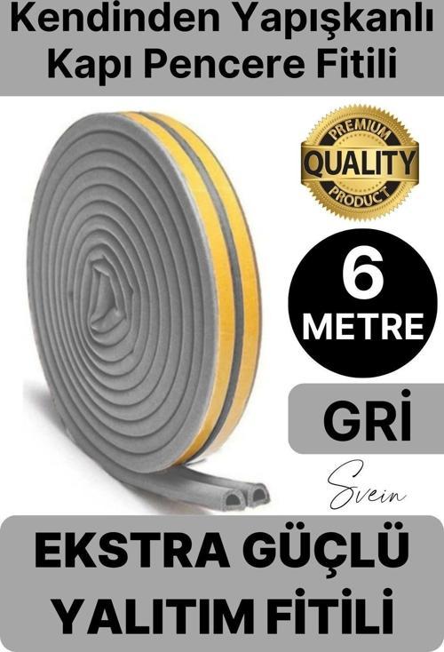 1. Sınıf Gri Kapı Pencere Soğuk Toz Geçirmez İzolasyon Fitili Yapışkanlı Isı Yalıtım 2x3=6 mt