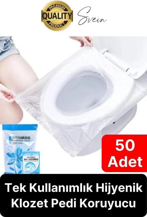50 Adet Pratik Hijyenik Tek Kullanımlık Klozet Kapağı Pedi Örtüsü Yeni Sezon Koruyucu Kirletmez