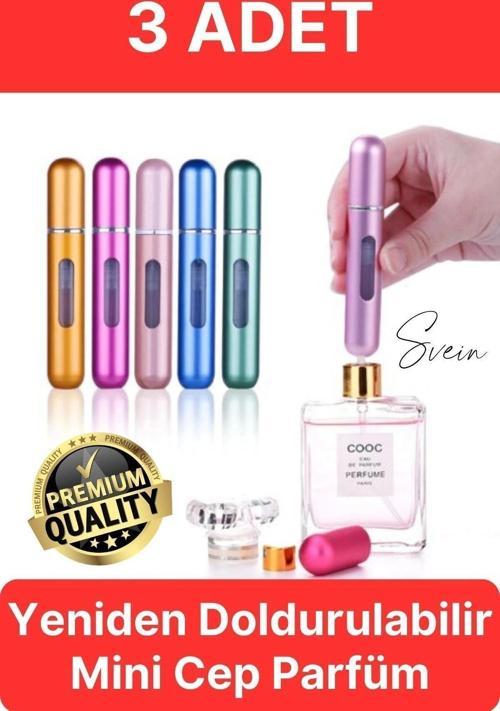 3 Adet Doldurulabilir Mini Cep Parfüm Şişesi Seyahat Yolculuk Sprey Kolonya Koku İçin Taşınabilir