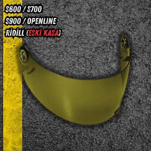 VZ6030 Aynalı Kask Camı Gold - S600/S700/S900/Openline/Ridill (Eski Kasa)