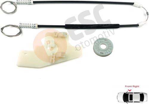 Peugeot 407 6E 6D 2004-2011 4/5 Kapı 9644893480 İçin Elektrikli Ön Sağ Cam Kriko Tamir Seti