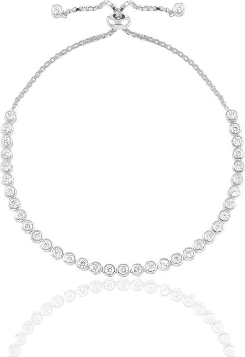 Gümüş rodyumlu zirkon taşlı asansörlü su yolu bileklik