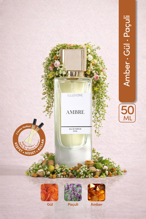 Ambre Edp Kadın Parfüm 50Ml | Amber-Paçuli-Gül | Bergamot, Sedir, Karanfil, Vetiver