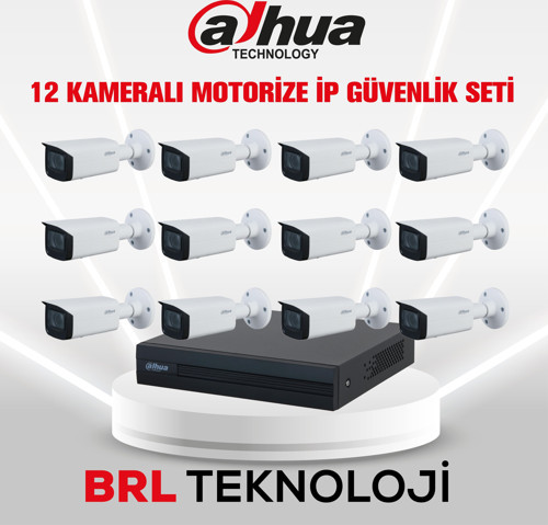12 Kameralı 2 MP Motorize Ip Güvenlik Kamera Seti