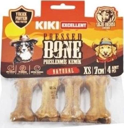 Sığır Derisinden Pres Kemik Köpek Ödülü 7 Cm 4 Adet Naturel