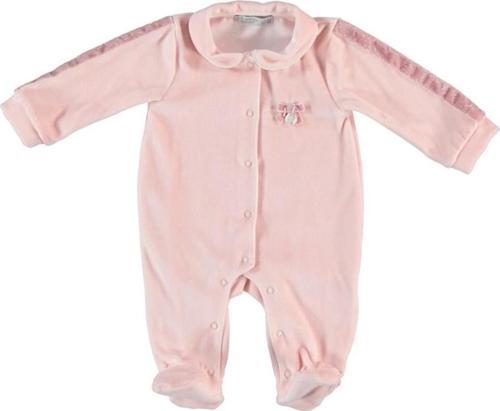 MonaRoza Kız Bebek Omuz Detaylı Pembe Bebek Tulum 7578