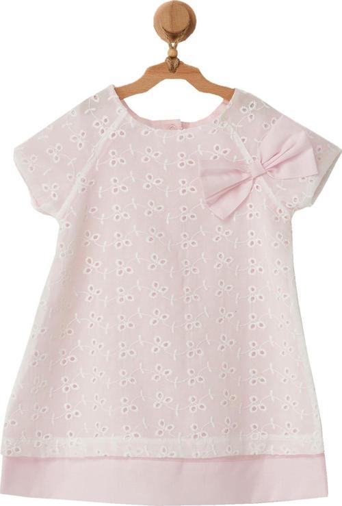 Kız Bebek Kurdela Kabartmalı Pembe Elbise AC22509