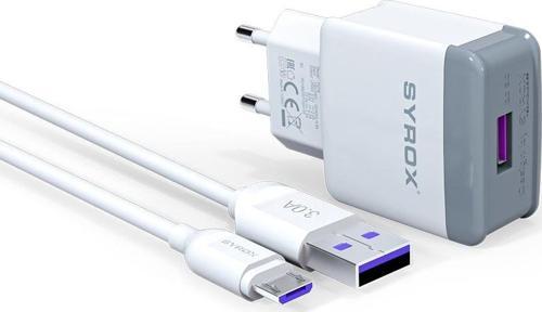 Q30 3.0A 18W 1mt USB-A - Micro USB Kablolu 1xUSB-A Port Çıkışlı Şarj Cihazı - Beyaz