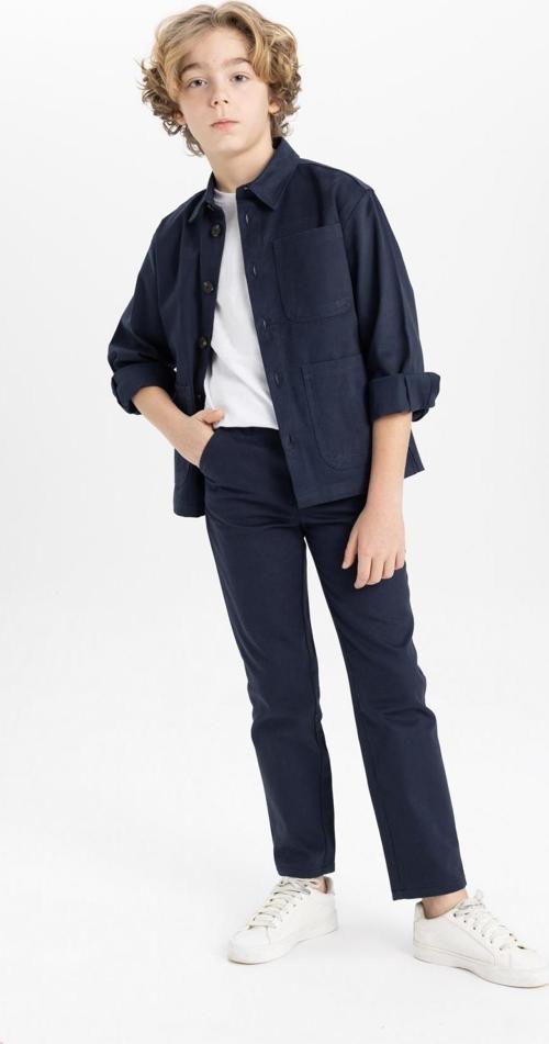 Erkek Çocuk Standart Paça Keten Görünümlü Pantolon B6707A824Sp Lacivert 11-12 Yaş