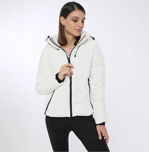 2W W-Sn31 Apreski Coat 2Pr Kadın Mont Beyaz XS