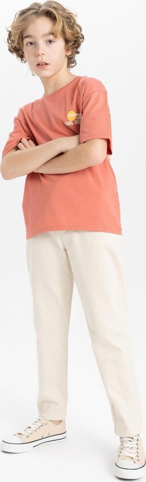 Erkek Çocuk Balloon Fit Standart Paça Twill Pantolon B6709A824Sp Ekru 7-8 Yaş