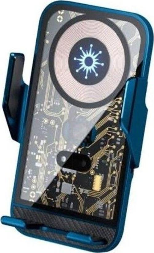 15W Sensörlü Araç Içi Wireless Şarjlı Telefon Tutucu Şeffaf Süper Sessiz Tasarım C10