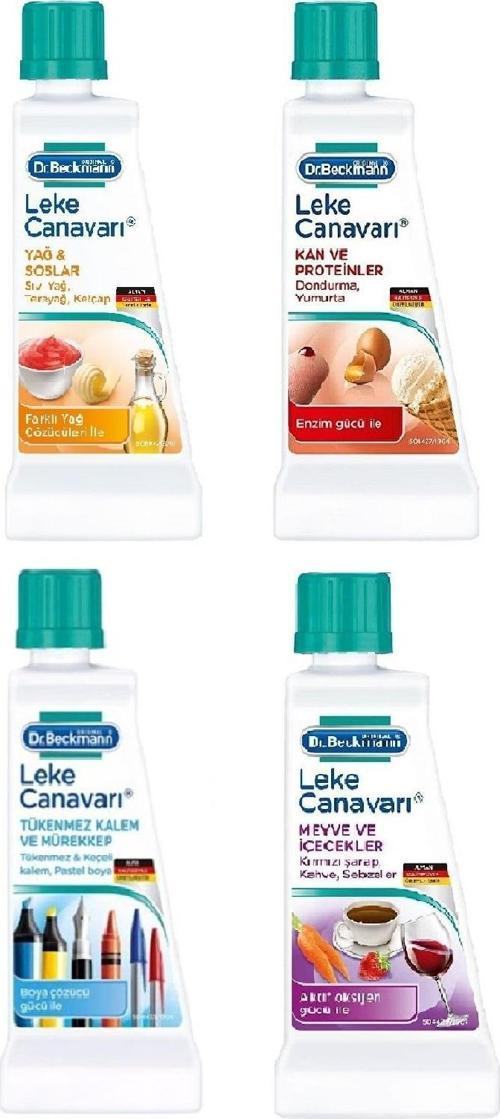 DR BECKMANN LEKE ÇIKARICI 4'LÜ SET (Yağ - Sos - Tükenmez Kalem - Kan - Meyve - İçecek - Kahve)