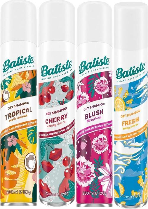 BATISTE KURU ŞAMPUAN 4LÜ SET -  TROPICAL 200 ML + CHERRY 200 ML +  BLUSH 200ML  + FRESH 200 ML