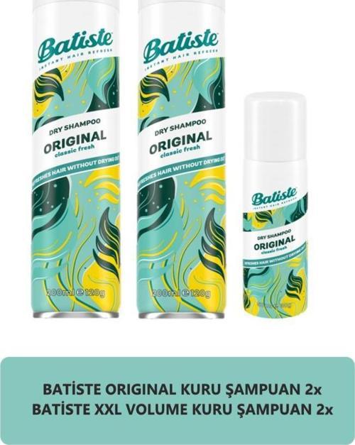 Kuru Şampuan Orıgınal 200 ml X2 + Batiste Kuru Şampuan Orıgınal 50 ml