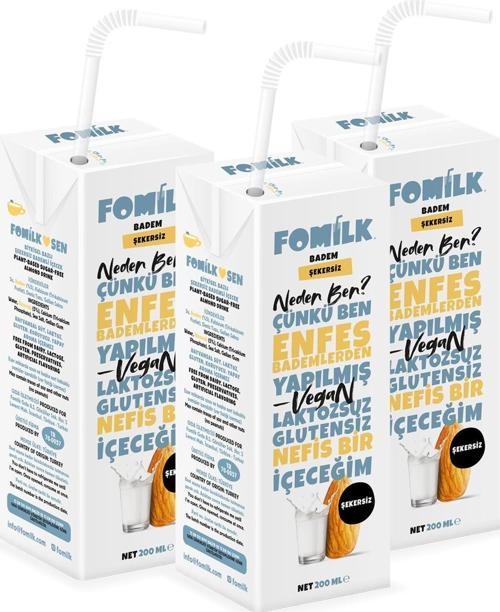 Badem Şekersiz 200 ML x 3