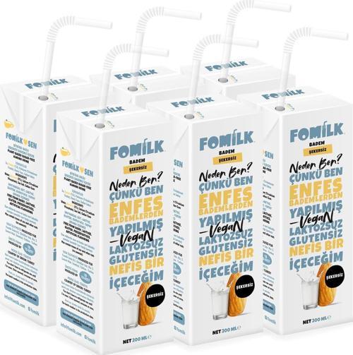 Badem Şekersiz 200 ML x 6