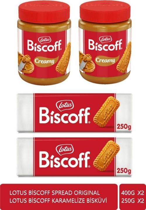 Biscoff 250gr x 2 Adet + Lotus Biscoff Spread Orıgınal 400 gr x 2 Adet