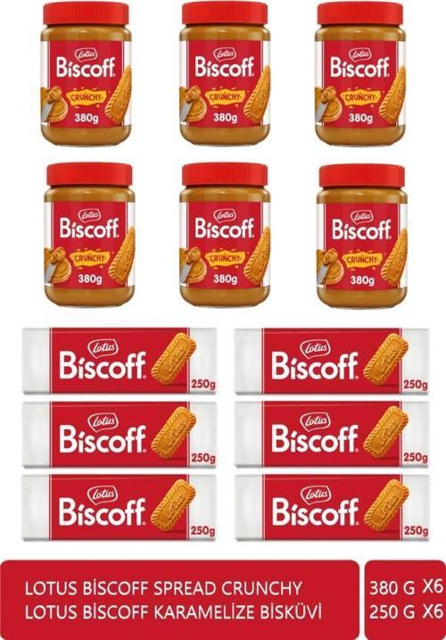 Biscoff 250gr x 6 Adet + Lotus Biscoff Spread Crunchy 380 gr x 6 Adet