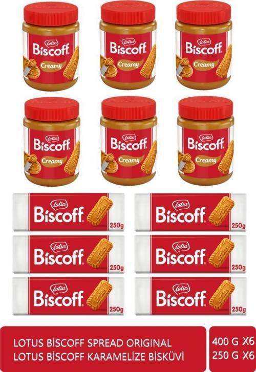 Biscoff 250gr x 6 Adet + Lotus Biscoff Spread Orıgınal 400 gr x 6 Adet