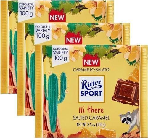 RITTER SPORTS SALTED CARAMEL 100 GR TUZLU KARAMEL  X 3 ADET