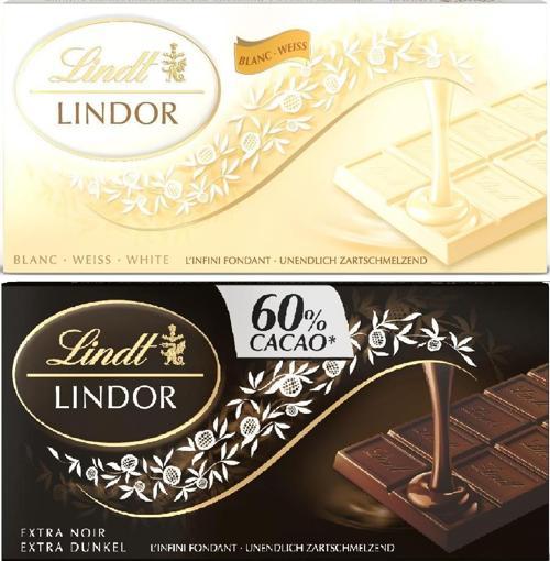 Lındt Lındor Whıte - Beyaz Tab. Çikolata 100 G + Lındt Lındor %60 Kakao Tablet Çikolata 100 G