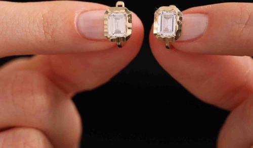 Aynalı Baget Küpe 14K