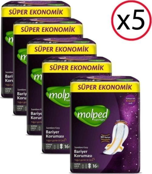 Supernight Hijyenik Ped Süper Gece Ekonomik 16'Lı 5 Adet