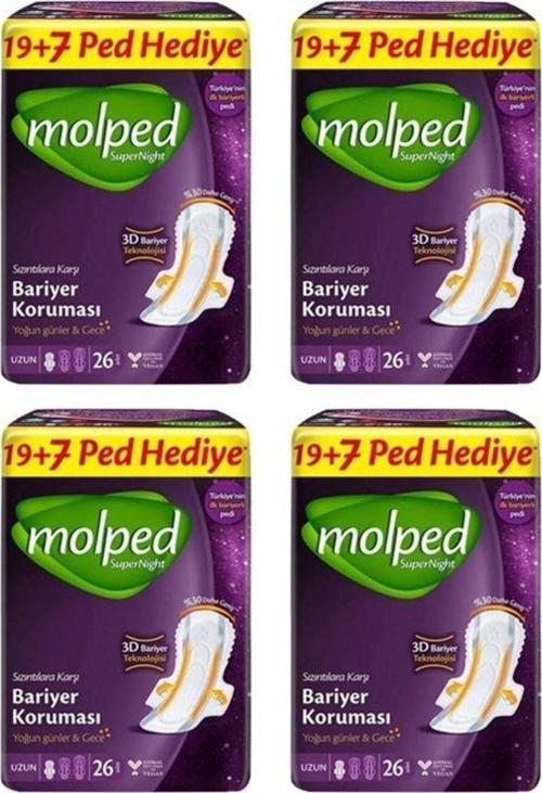 Süpernight Uzun 26 Lı X 4 Adet Hijyenik Ped