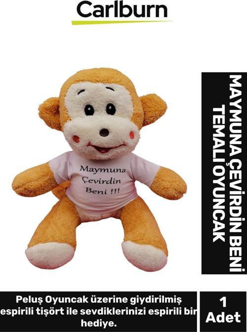 Özel Üretim Hediye Özür Manalı Gift Maymuna Çevirdin Beni Temalı Peluş Ayıcık Oyuncak