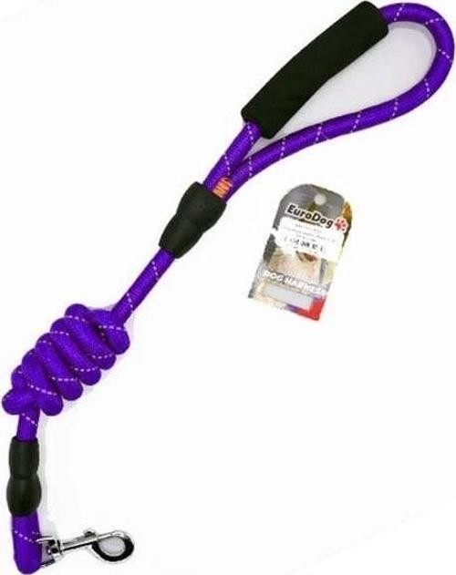 Euro Dog Reflektörlü Köpek Uzatma Tasması Mor 14 Mm 120 Cm
