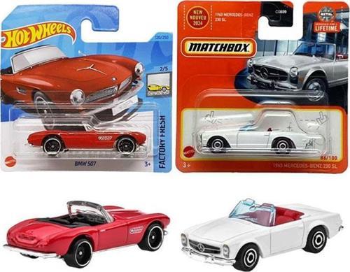 2 Araç Set - Hot Wheels BMW 507 & Matchbox 1963 Mercedes-benz 230 SL (1/64) KB