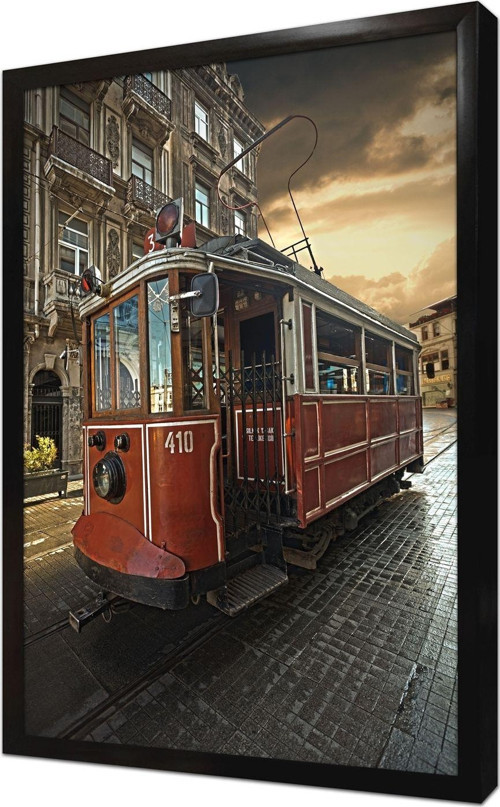 Istanbul Taksim Tren Çerçeveli Mdf Tablo