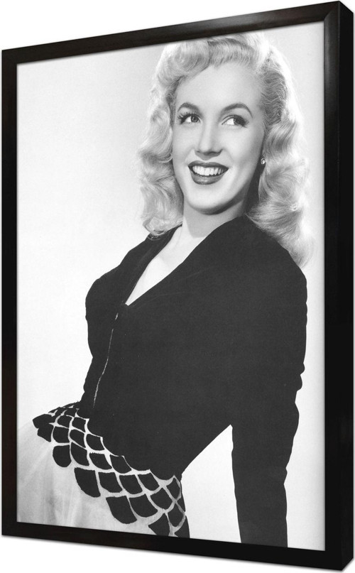 Marilyn Monroe Siyah Kıyafetiyle Çerçeveli Mdf Tablo