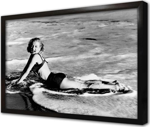 Marilyn Monroe Yüzerken Çekilmiş Çerçeveli Mdf Tablo