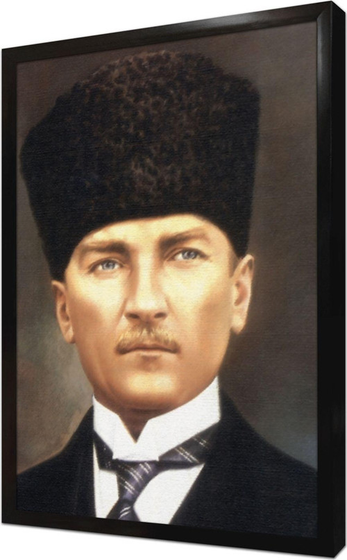 Kalpaklı Atatürk Çerçeveli Mdf Tablo