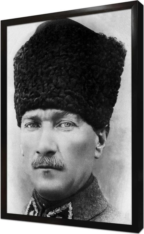 Kalpaklı Atatürk Çerçeveli Mdf Tablo