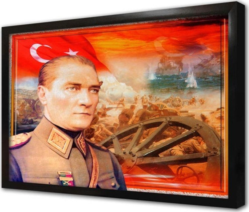 Çanakkale Savaşı Ve Atatürk Çerçeveli Mdf Tablo