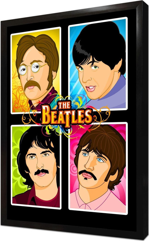 The Beatles Grubu Üyeleri Çerçeveli Mdf Tablo