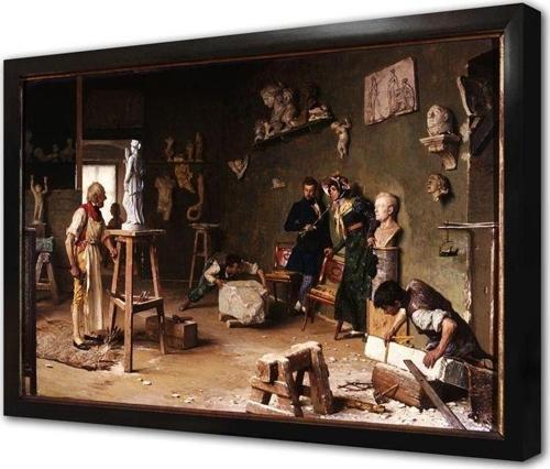 Il Pittore E La Modella Çerçeveli Mdf Tablo