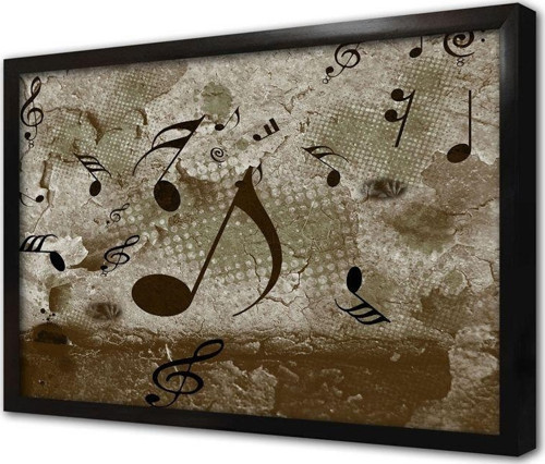 Müzik Notası Çerçeveli Mdf Tablo
