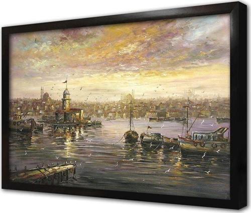 Istanbul Gün Batımı Kız Kulesi Çerçeveli Mdf Tablo