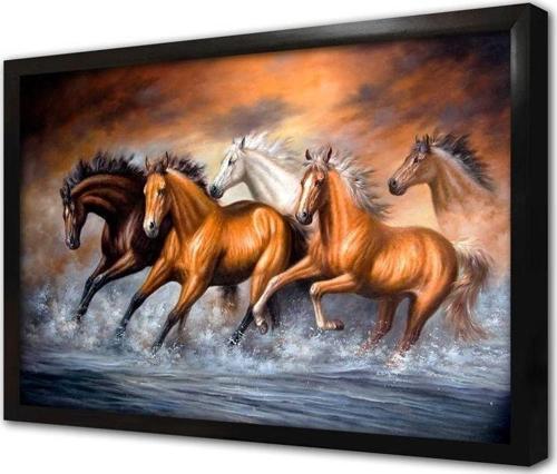 Denizde Koşana At Çerçeveli Mdf Tablo
