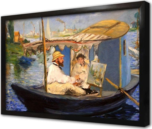 Monet Teknede Yapıyor Manet Çerçeveli Mdf Tablo