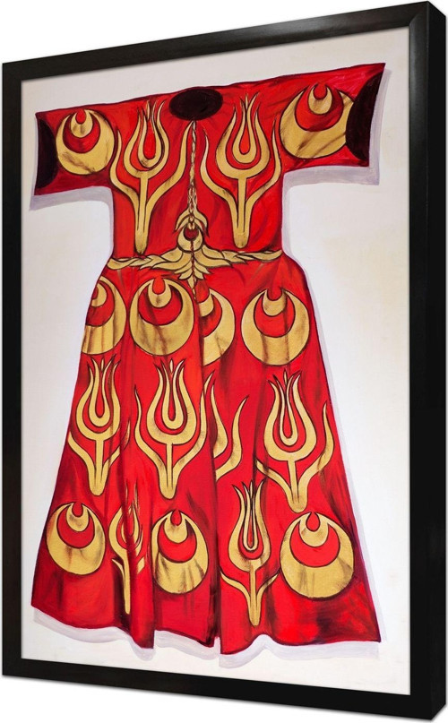 Kırmızı Sarı Kaftan Çerçeveli Mdf Tablo
