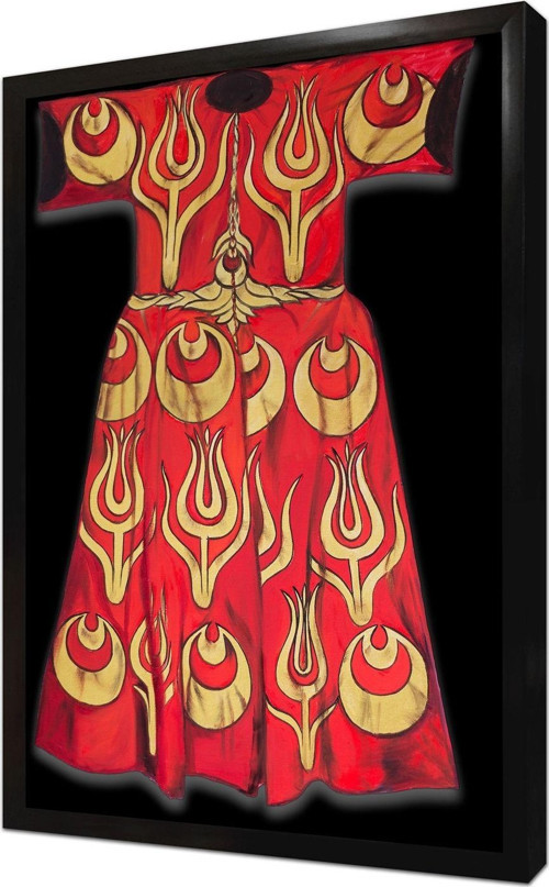 Kırmızı Sarı Kaftan Çerçeveli Mdf Tablo