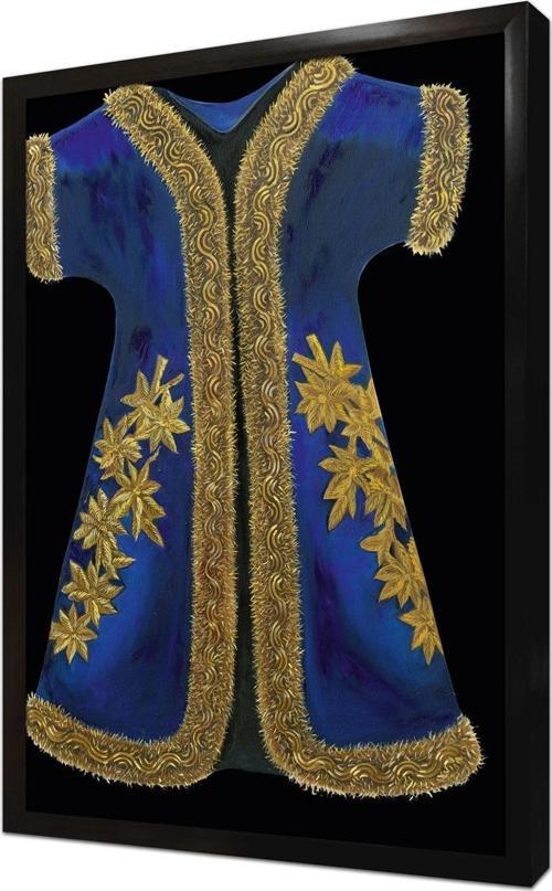 Mavi Yünlü Şehzade Kaftan Çerçeveli Mdf Tablo