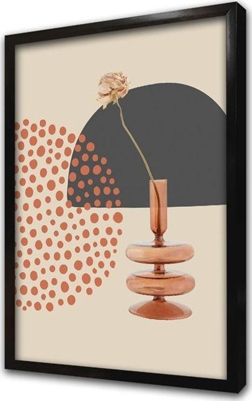 Line Art Çiçek Çerçeveli Mdf Tablo