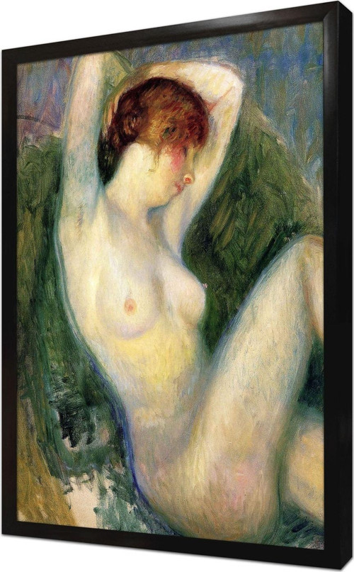 Nude In Green Chair Çerçeveli Mdf Tablo